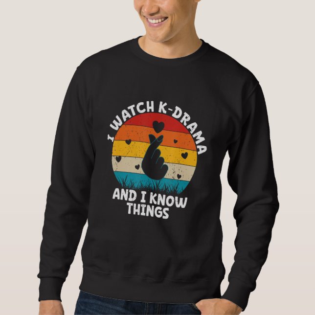 K Drama K Pop Hand Symbol Heart K pop Merchandise  Sweatshirt (Front)