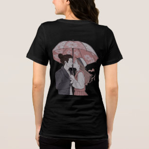 K-drama umbrella couple elegant custom name Tri-Blend shirt