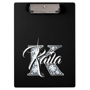 K Faux Diamond Clipboard