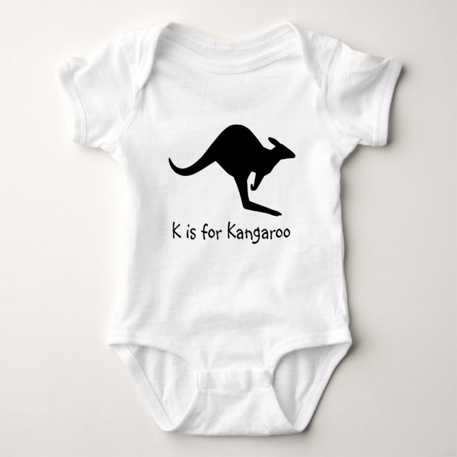K is for Kangaroo Baby Baby Bodysuit (Front)