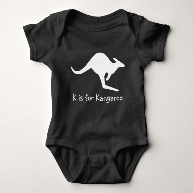 K is for Kangaroo Baby Bodysuit (Front)