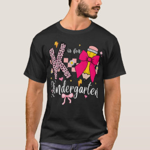 K Is For Kindergarten Teacher Coquette Bow Back T-Shirt