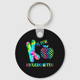 K Is For Kindergarten Teacher Tie Dye 100th Day Of Key Ring