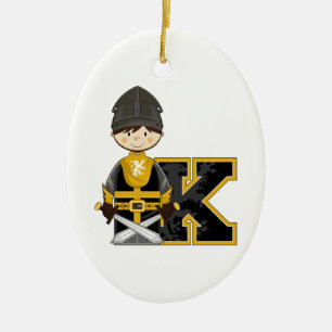 K is for Knight Ceramic Tree Decoration