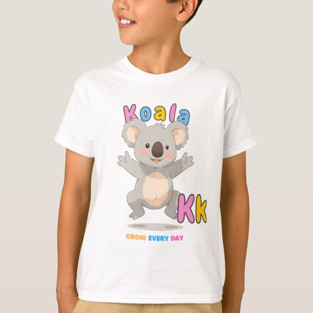 “K is for Koala” Alphabet Tee – Grow Every Day (Front)
