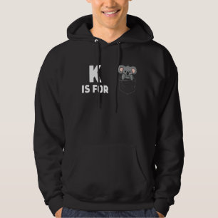 K Is For Koalas Koala Inside A Breast Pocket Kids Hoodie