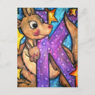 K is Kangaroo Postcard