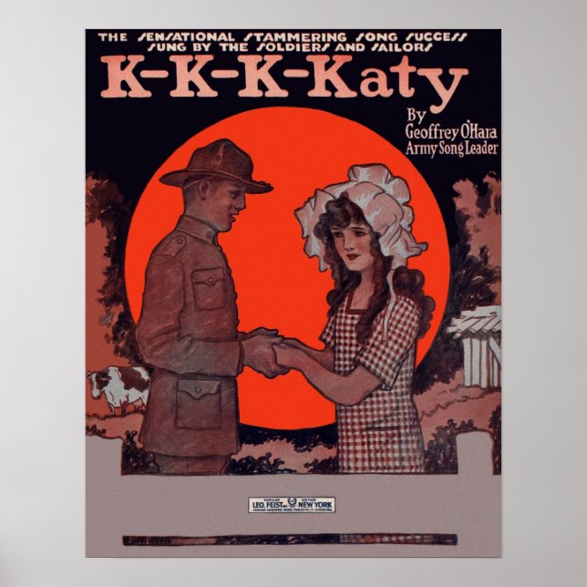 K-K-K-Katy Vintage Sheet Music Poster (Front)