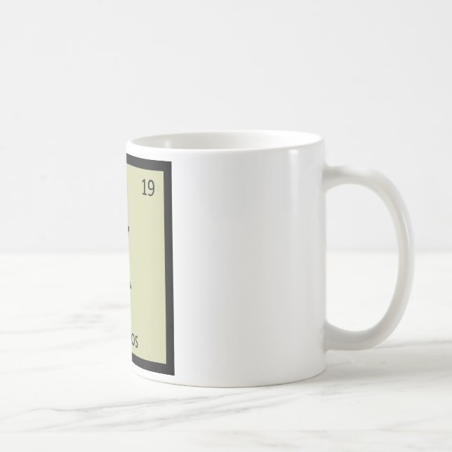 K - Kakapos Chemistry Periodic Table Element Coffee Mug (Right)