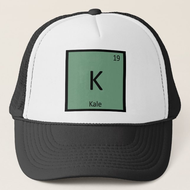 K - Kale Vegetable Chemistry Periodic Table Symbol Trucker Hat (Front)