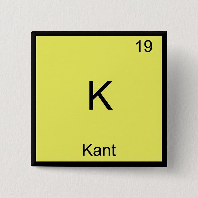 K - Kant Funny Element Chemistry Symbol Tee 15 Cm Square Badge (Front)