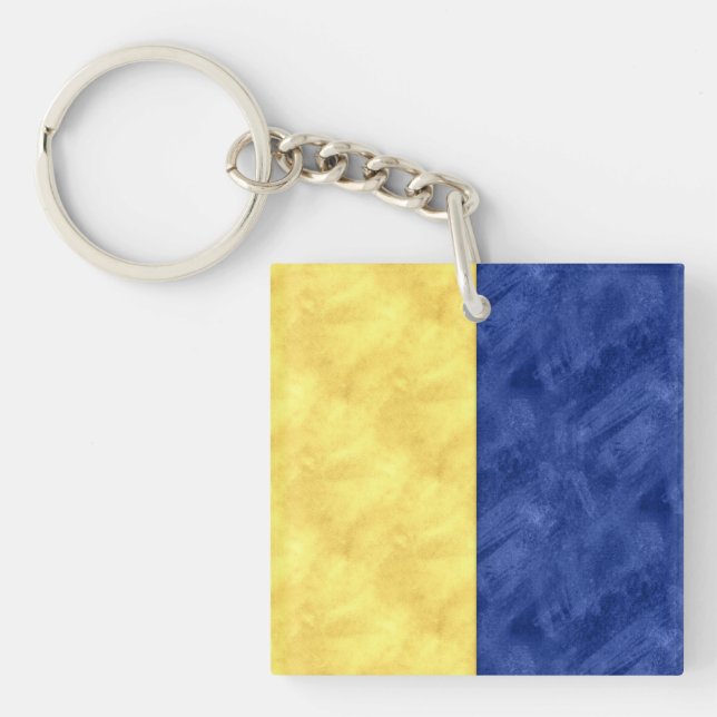 K Kilo Watercolor Nautical Signal Maritime Flag Key Ring (Front)