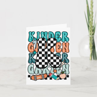 K Kindergarten Teacher Chequered Back To School Ki Card
