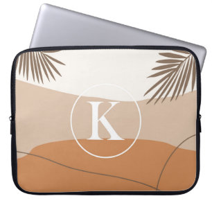 K - Knitial Monogram Letter K Abstract Design Laptop Sleeve