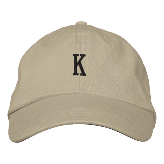 K -Letter Monogram impressive-Hat Stylish Handsome Embroidered Hat (Front)