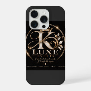 K Luxe Phone Case – Black & Gold Crown Logo iPhone