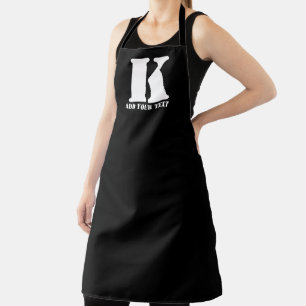 K Monogram Classic Trendy Custom Wedding Templa Apron