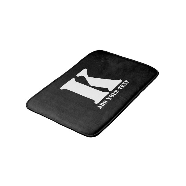 K  Monogram Classic Trendy Custom Wedding Templa Bath Mat (Angled)