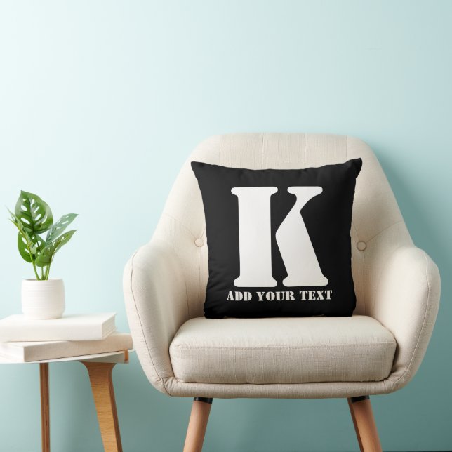 K  Monogram Classic Trendy Custom Wedding Templa Cushion (Chair)