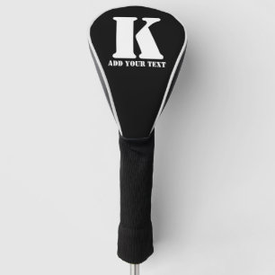 K Monogram Classic Trendy Custom Wedding Templa Golf Head Cover