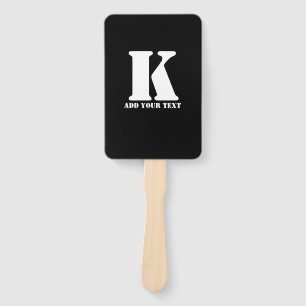 K Monogram Classic Trendy Custom Wedding Templa Hand Fan