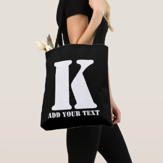 K  Monogram Classic Trendy Custom Wedding Templa Tote Bag
