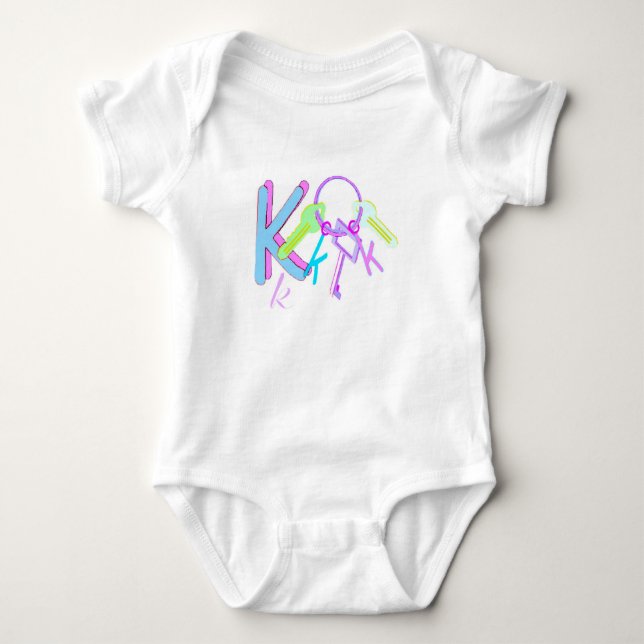 K- Monogram  Collection Baby Bodysuit (Front)