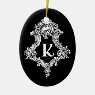 K Monogram Initial Ceramic Tree Decoration
