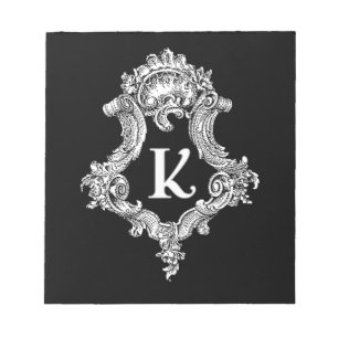 K Monogram Initial Notepad