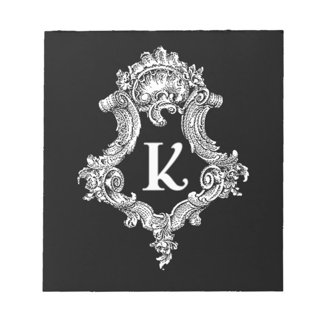 K Monogram Initial Notepad (Front)