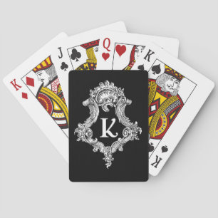 K Monogram Initial Playing Cards