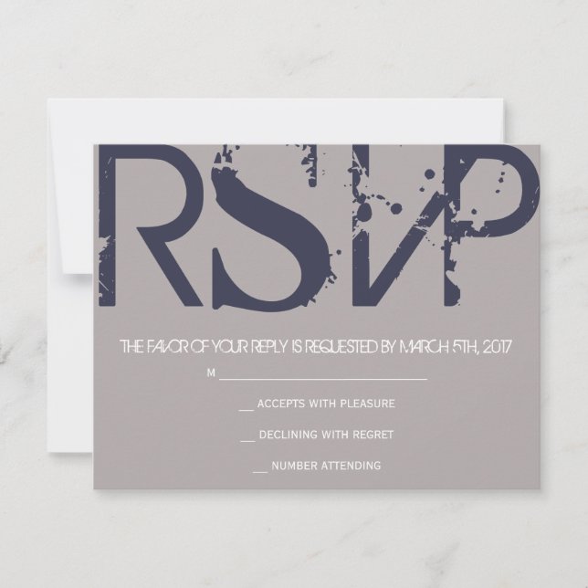 K Monogram Initials Bar Bat Mitzvah Reply Card (Front)