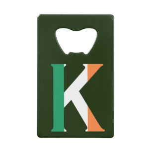 K Monogram overlaid on Irish Flag bocnt