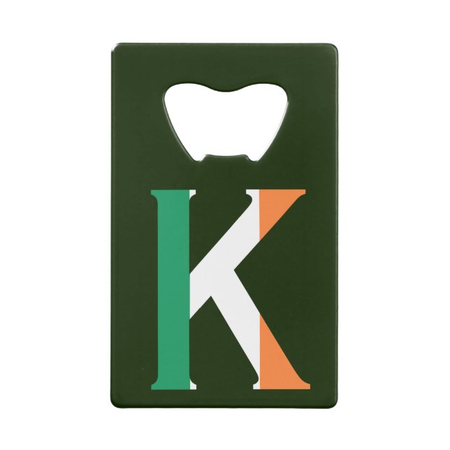 K Monogram overlaid on Irish Flag bocnt (Front)