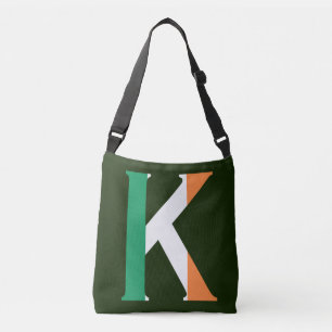 K Monogram overlaid on Irish Flag cbbcnt Crossbody Bag