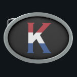 K Monogram overlaid on NLD Flag on bk bbcnt Belt Buckle<br><div class="desc">K Monogram overlaid on The Netherlands Flag on black belt buckle

Design © Trinkets and Things 2022 - AHP Design. All Rights Reserved.</div>