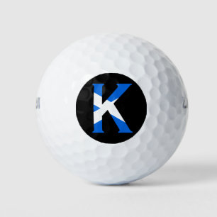 K Monogram overlaid on Scottish Flag wu gbcnt Golf Balls