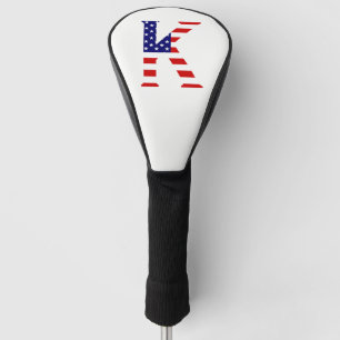 K Monogram overlaid on USA Flag dccn Golf Head Cover