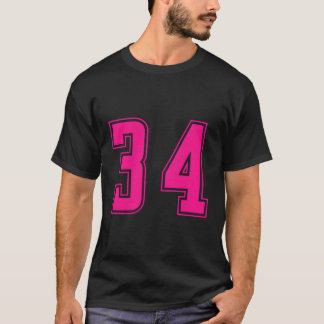 K Number 34 Team Junior Sports Numbered Uniform T-Shirt