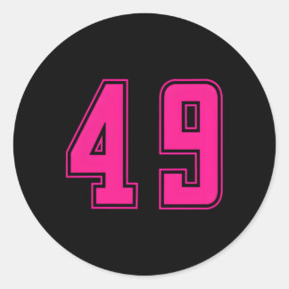 K Number 49 Team Junior Sports Numbered Uniform Classic Round Sticker