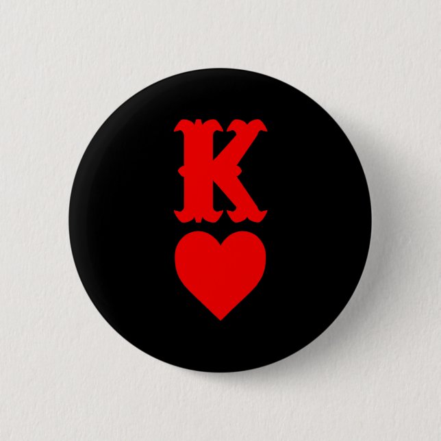 K Of Hearts Love Couples Valentines Day For  6 Cm Round Badge (Front)