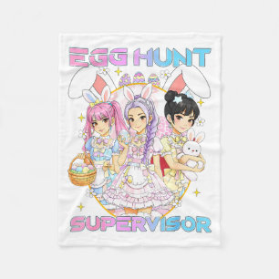 K-p Easter Bunny Egg Hunt Supervisor Funny Mum Fleece Blanket