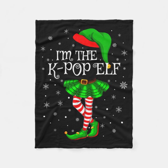 K-p Elf Christmas Family Group Women Girls Xmas Pa Fleece Blanket (Front)