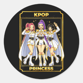 K-p Princess Birthday Girl Korean p Music K Classic Round Sticker