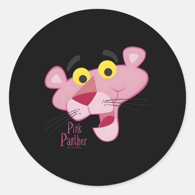 K Panther Face Portrait Classic Round Sticker (Front)