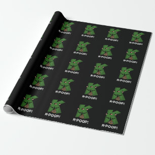 K-poop Funny K-pop Poo Pun Dark BG Wrapping Paper