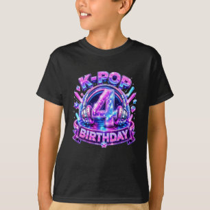 K-Pop 4Th Birthday Girl Kpop 4 Year Old Korean Mus T-Shirt