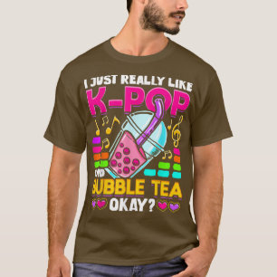 K Pop And Bubble Tea Hallyu Funny Korean Music T-Shirt