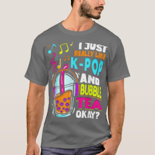 K Pop And Bubble Tea Hallyu Funny Korean Music T-Shirt
