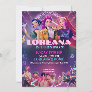 K-Pop Birthday Party Invitation Any Age